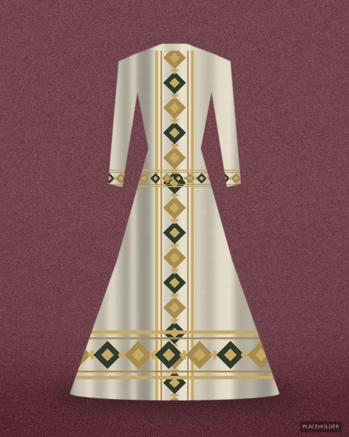 Placeholder image: Gold Embroidered Dress